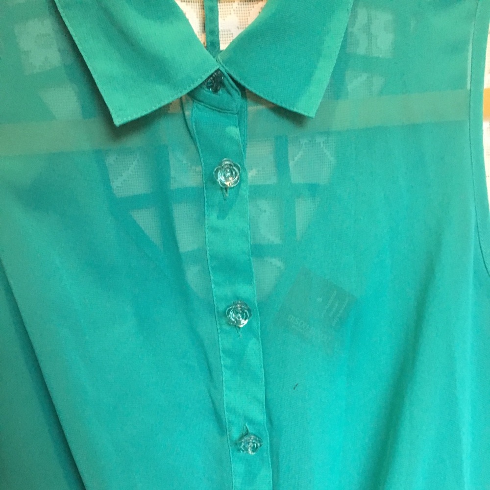 Turquoise Caged Tank Top - Picture 3 of 6